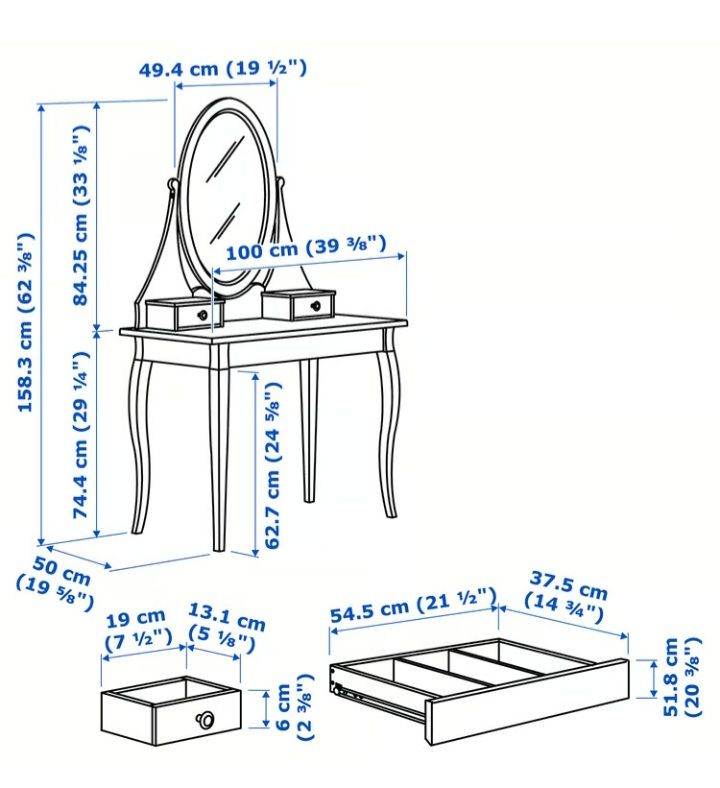 IKEA HEMNES DRESSING TABLE 