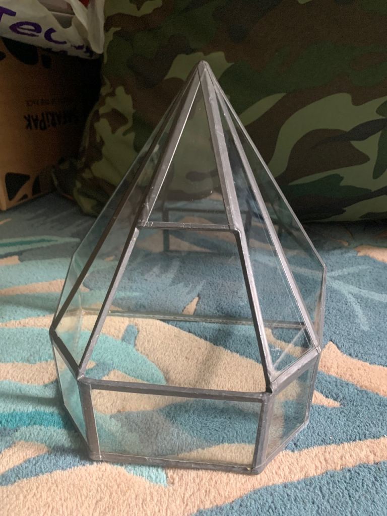 Vintage leaded glass terrarium 