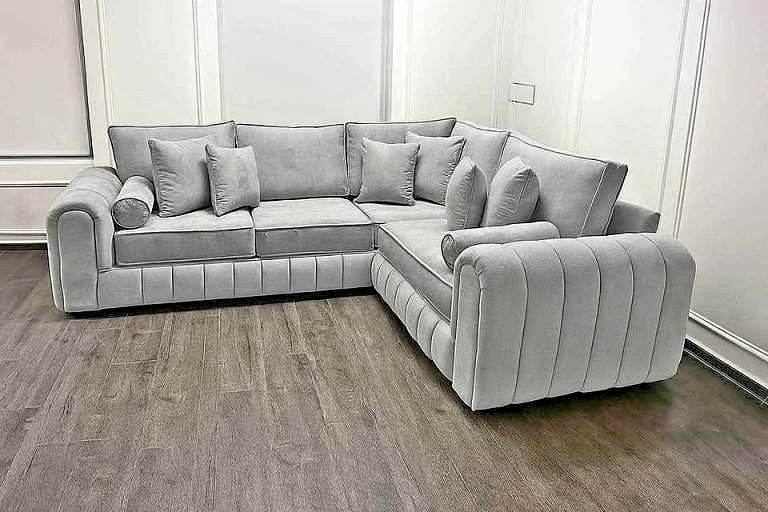 ✨ Elegant Lily Panel Line Corner Sofa & 3+2 Seater – Brand New – 35% OFF