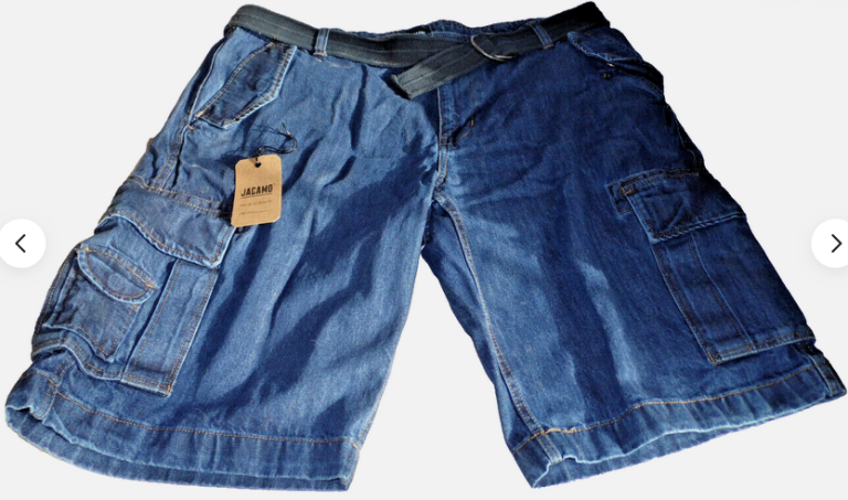 JACAMO MENS AXEL DENIM SHORTS CARGO JEANS with MATCHING BELT UK SIZE 42 EU 107