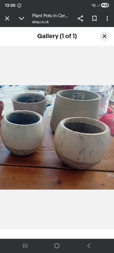 Set of 4 Ceramic Plant Pots – Garden or Home Use