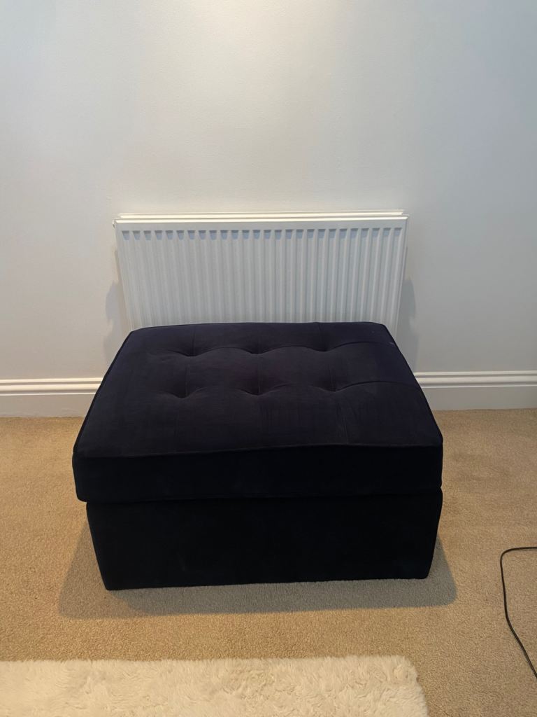 DUSK Sloane Storage Pouffe – Midnight Velvet