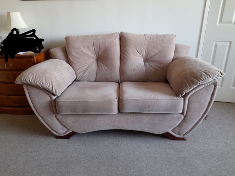 DFS sofas x2 and poufee x2