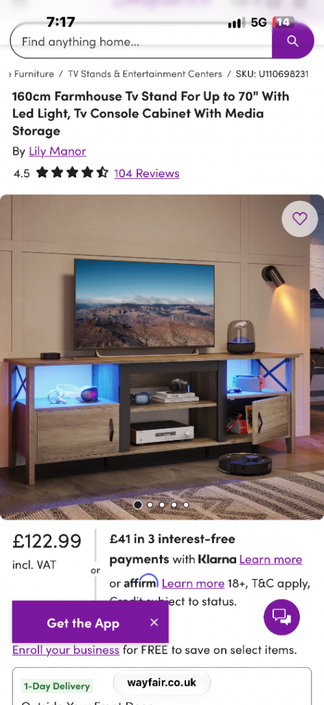 Brand-new TV unit LED lights