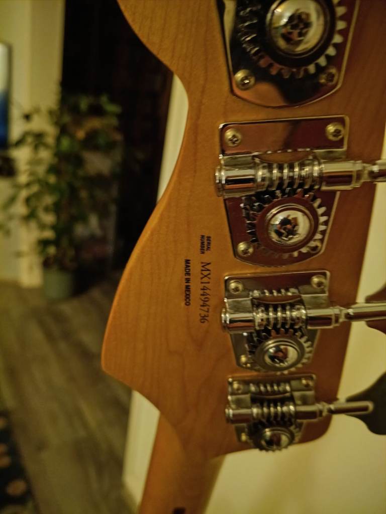 Fender Jazz bass in Lake Placid blue with Fender hard case, pickup upgrade