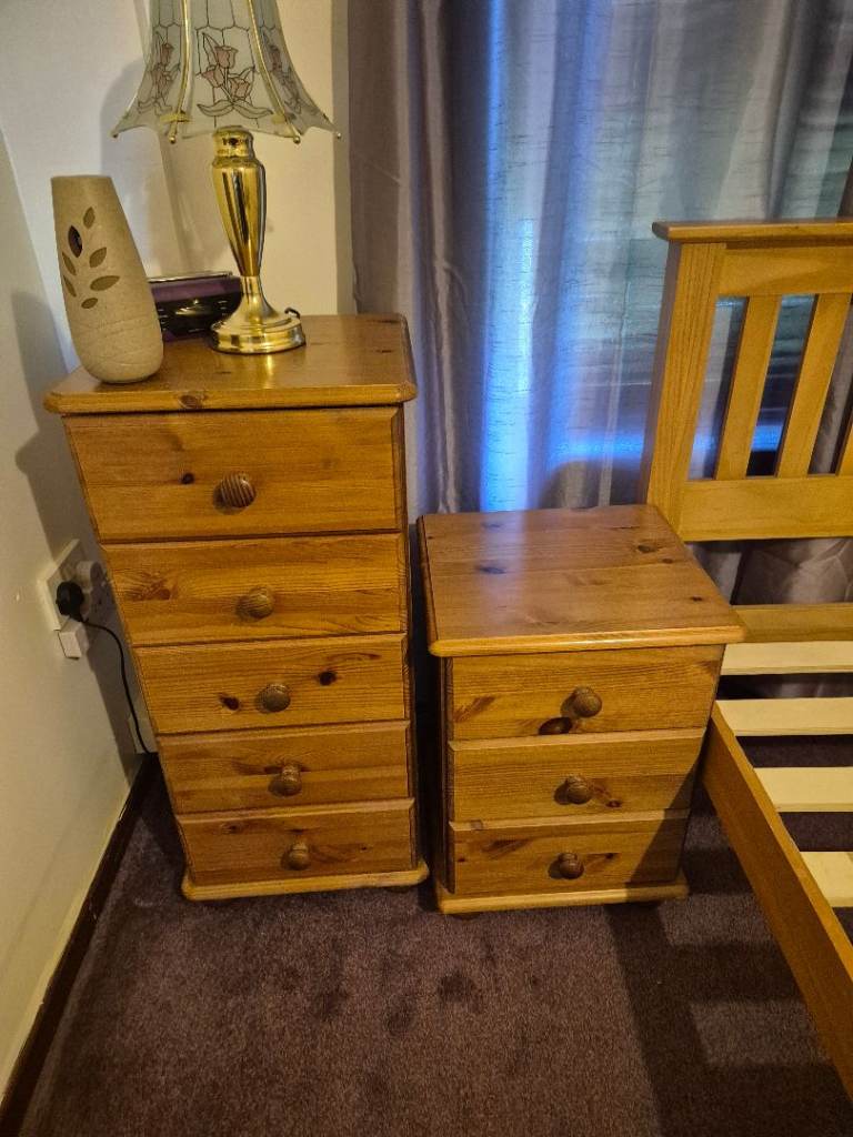 Solid Pine Chest Of Drawers x2