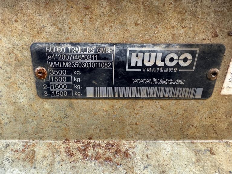 HULCO flat bed trailer 20ft 3500kg