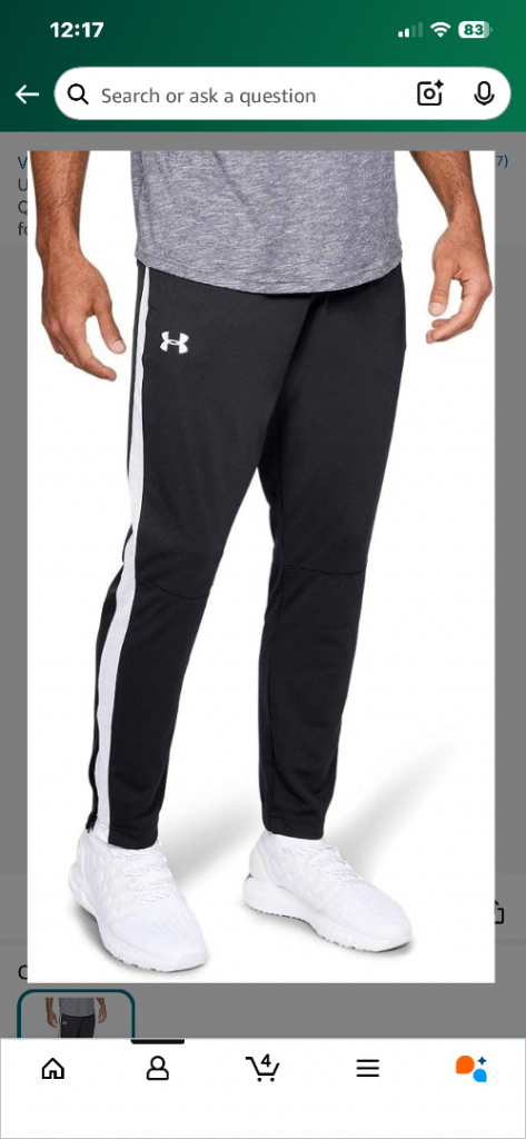 image for Jogging Pants - Under Armour Sportstyle Pique, Black/White - Size XL