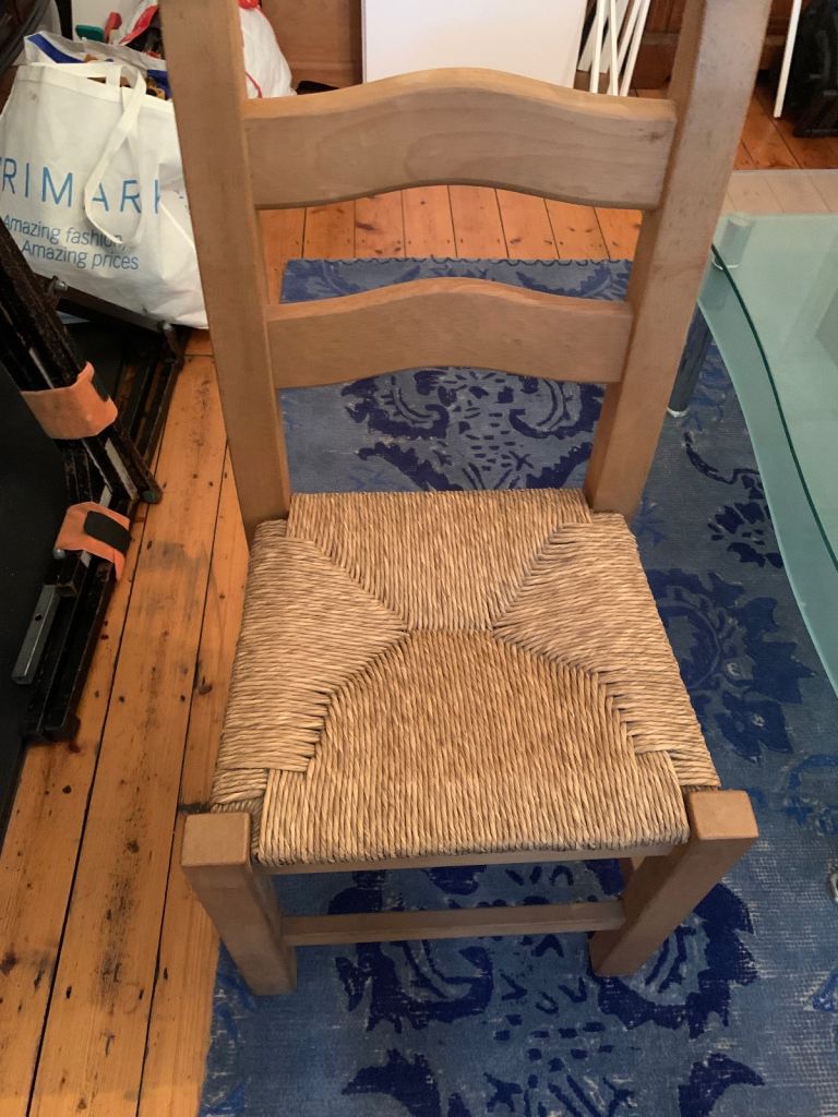 Two oak dining chairs 