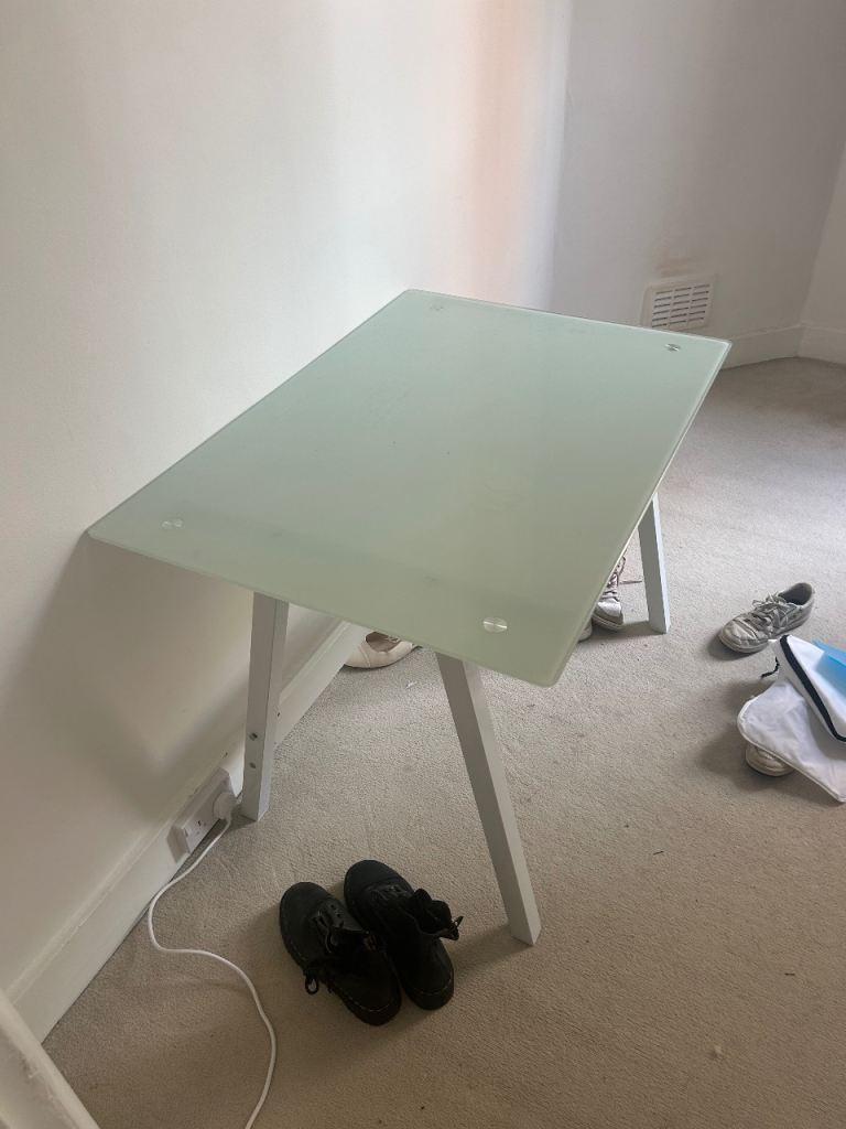 Glass desk table