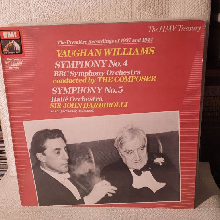 Vaughan Williams Symphony No. 4 & 5 Vinyl Record HMV Treasury. R2/6