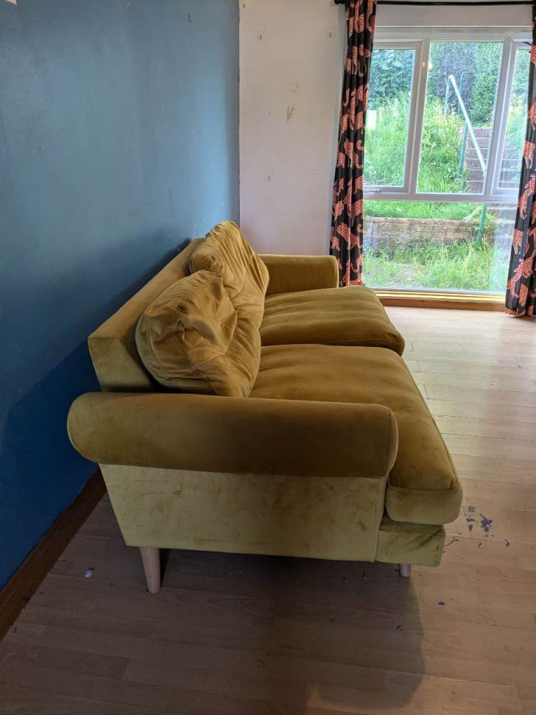Mustard suede style sofa - Free