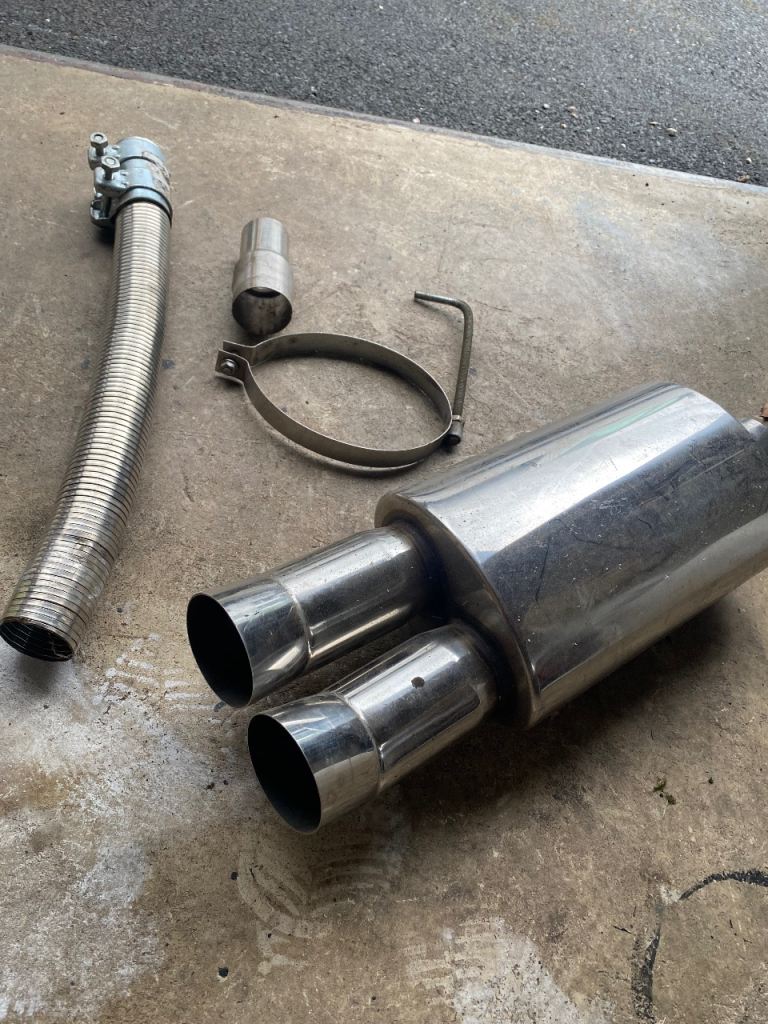Stainless steel exhaust twin DTM style 