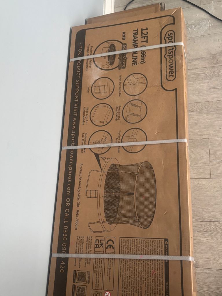 New SportsPower 12ft Trampoline – Still in Box
