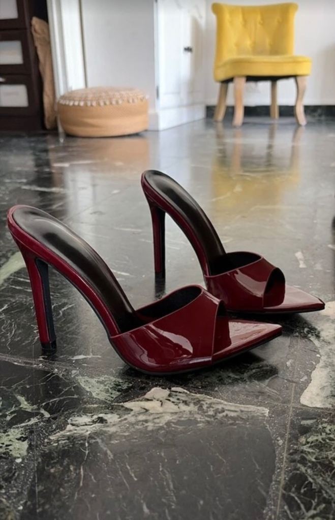 Red Patent High Heel Mules - New 