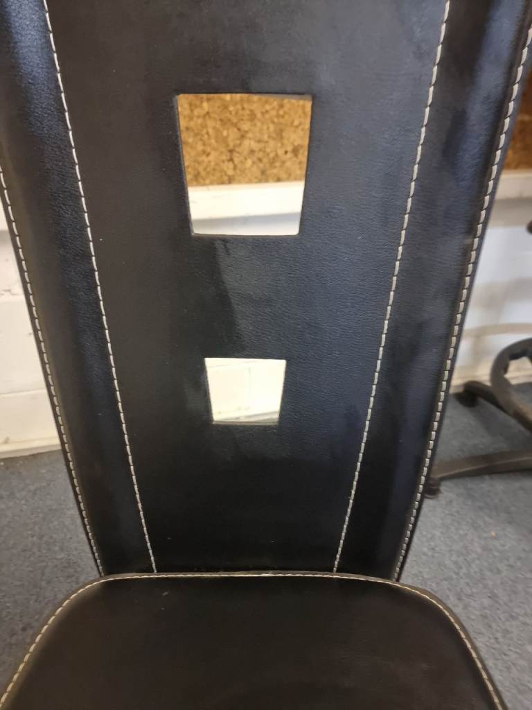 Black Thin Highback Faux Leather Dining Chair Never Been Used 