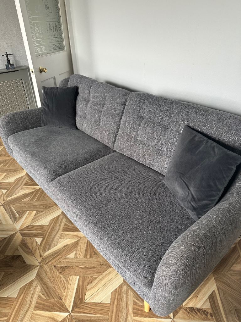 Stylish Grey Two-Seater Sofa - Good Condition