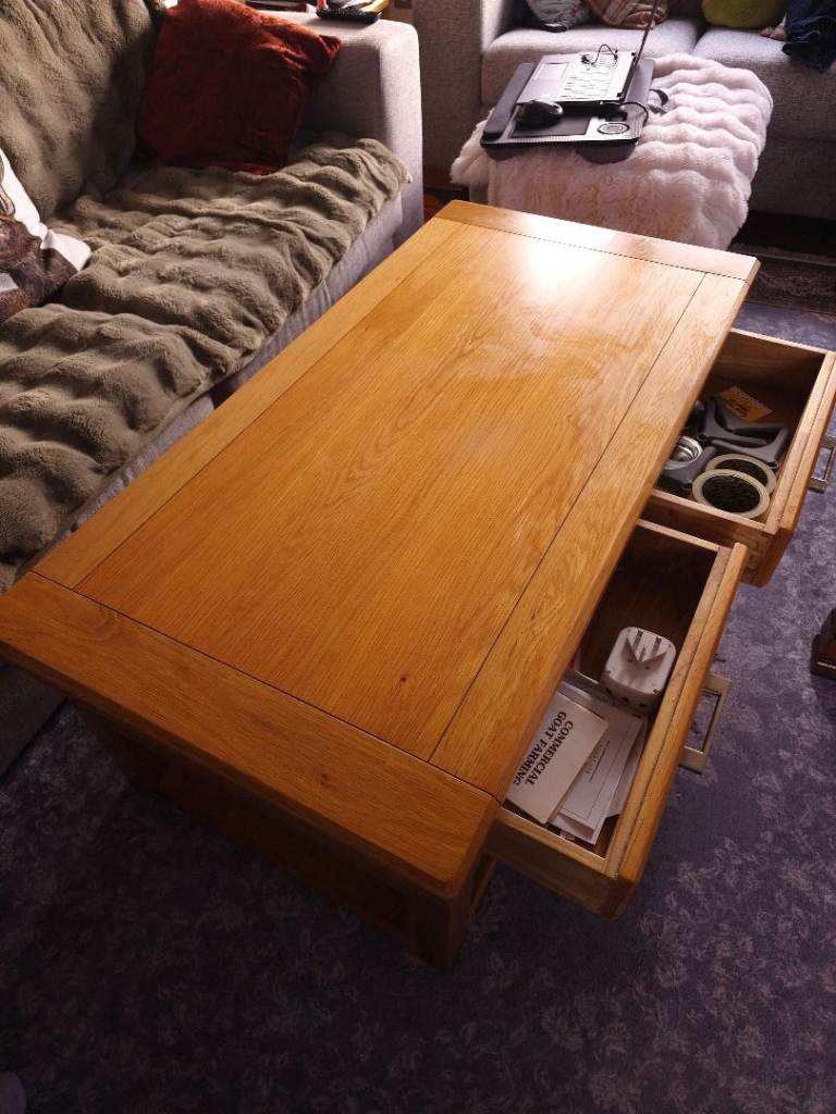 Brown Wooden Living Room Table – Good Condition