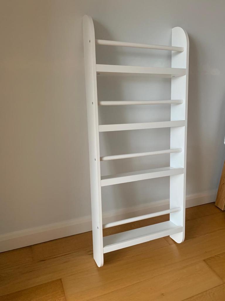 White wooden bookshelf