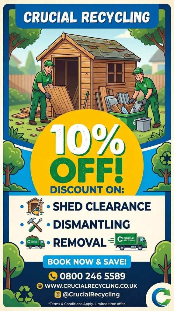Same-Day Shed Clearances Rubbish Collections/Junk/Trash /Garden/Waste Disposal