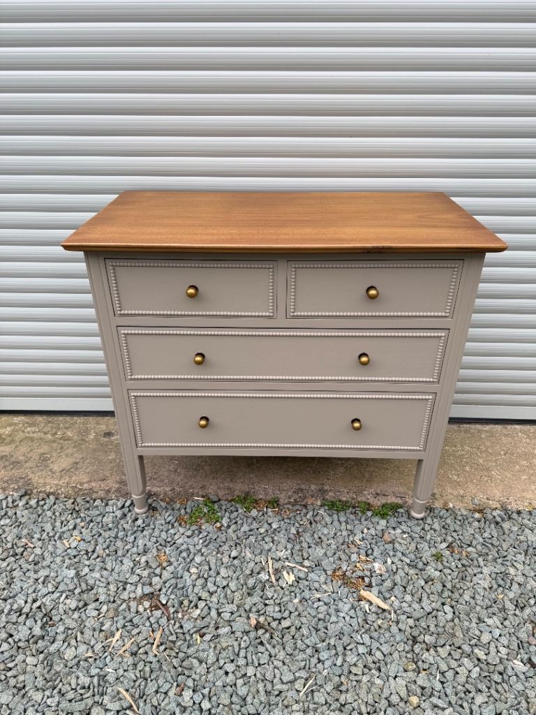 Antique Teak Chest of Drawers/ Dressing Table