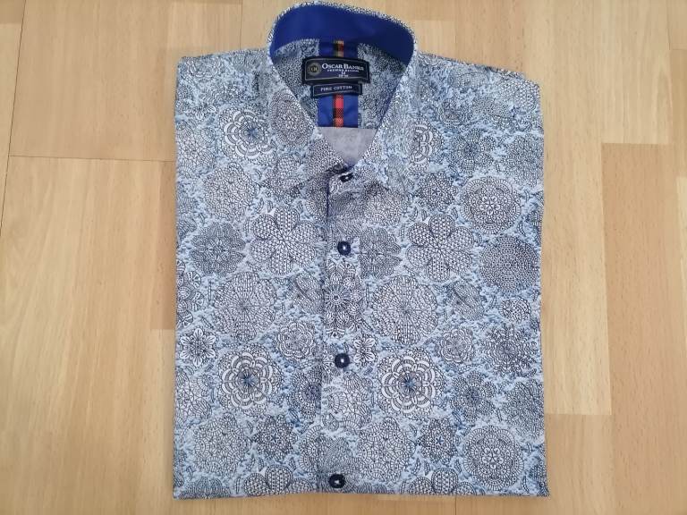 Designer OSCAR BANKS Luxury Pure Cotton Shirt. N. Mint Cond. Size : M ( 39 - 40)
