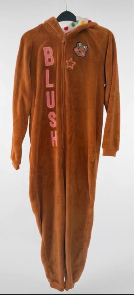 Hooded fleece onesie blush from pudsey bear 