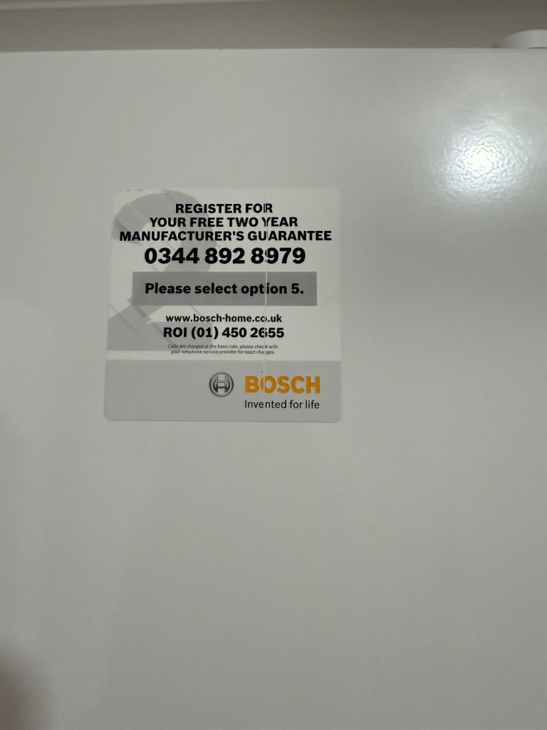 Bosch Fridge Freezer - White, Good Condition