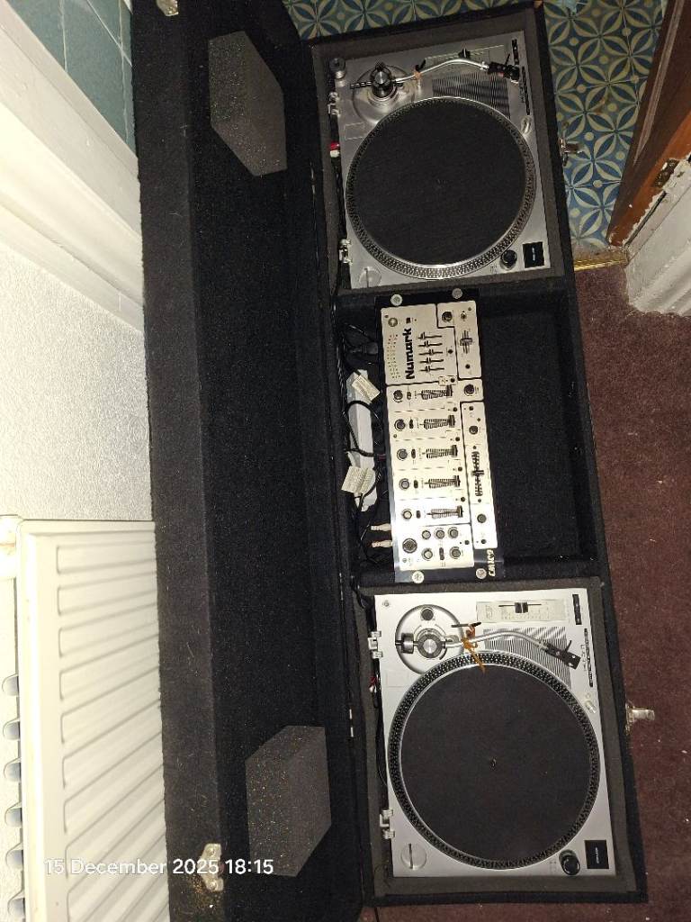 For Swap, DJ Record decks in a flight case