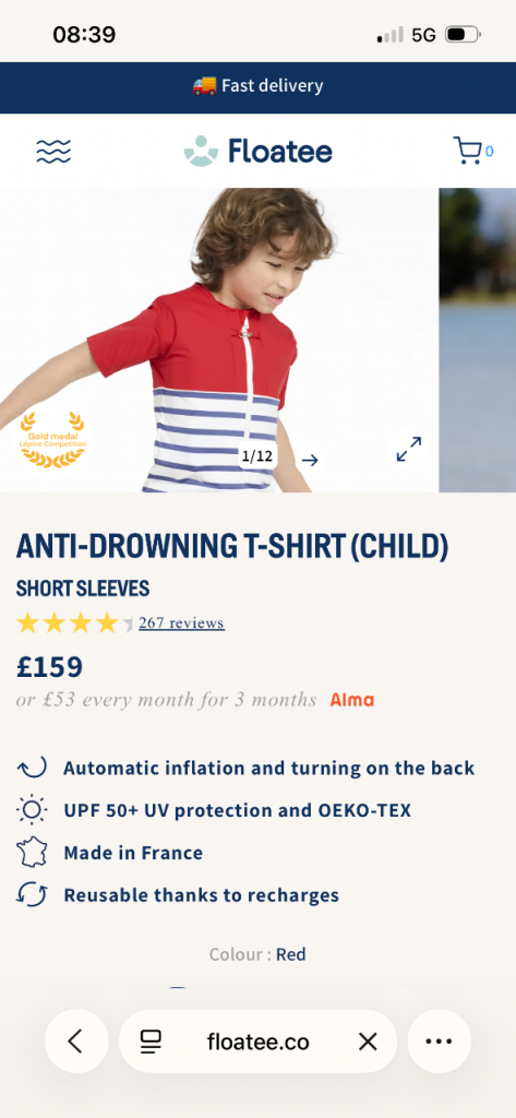 Floatee ANTI-DROWNING T-SHIRT