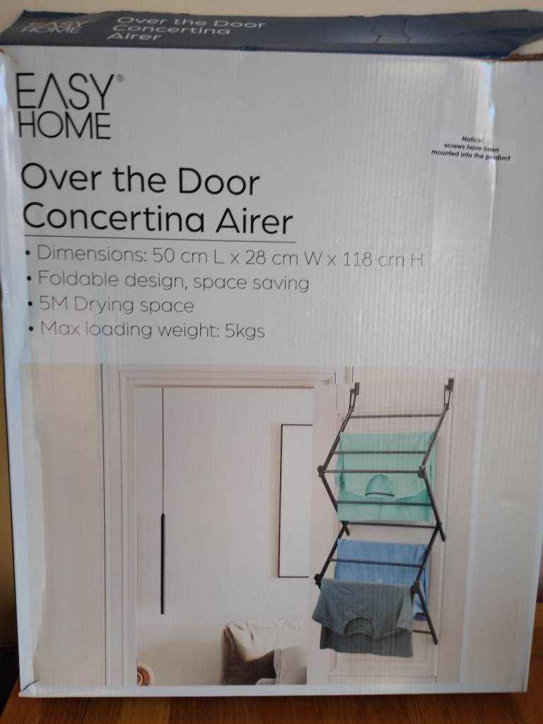 Black Over-Door Folding Clothes Airer