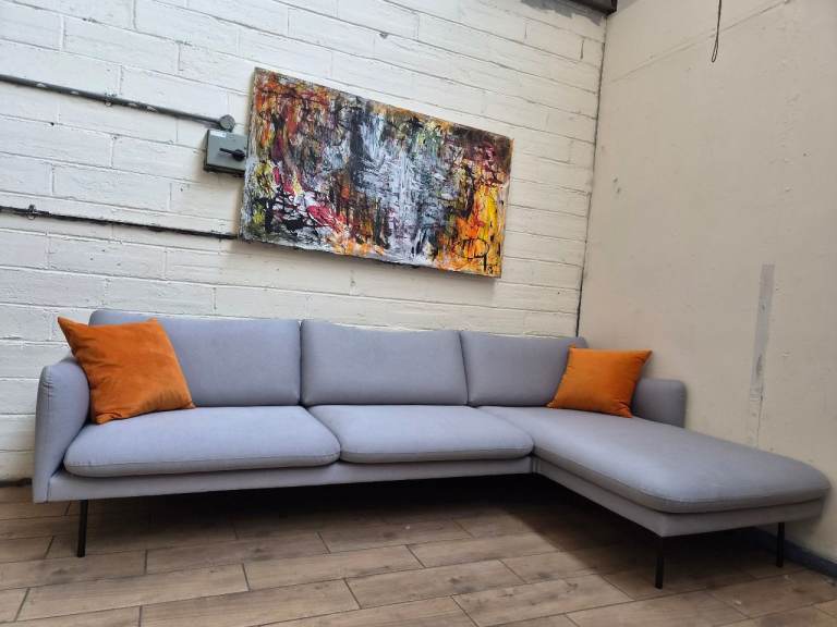 Mafe .com Scandi style corner sofa in dove grey RRP £1995