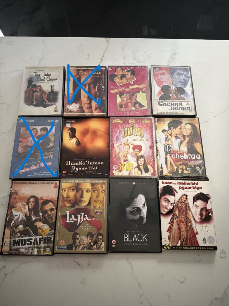 Huge Bollywood/Indian Film DVD Collection - Hindi & Asian Blockbusters, £6 Each! ref 11