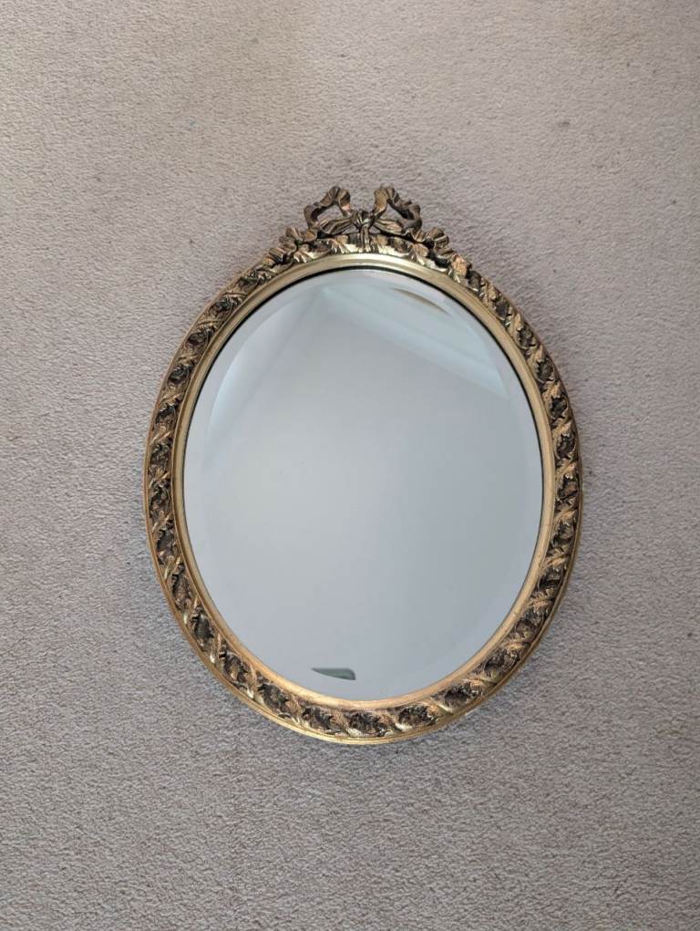 Vintage Gilded Oval Mirror