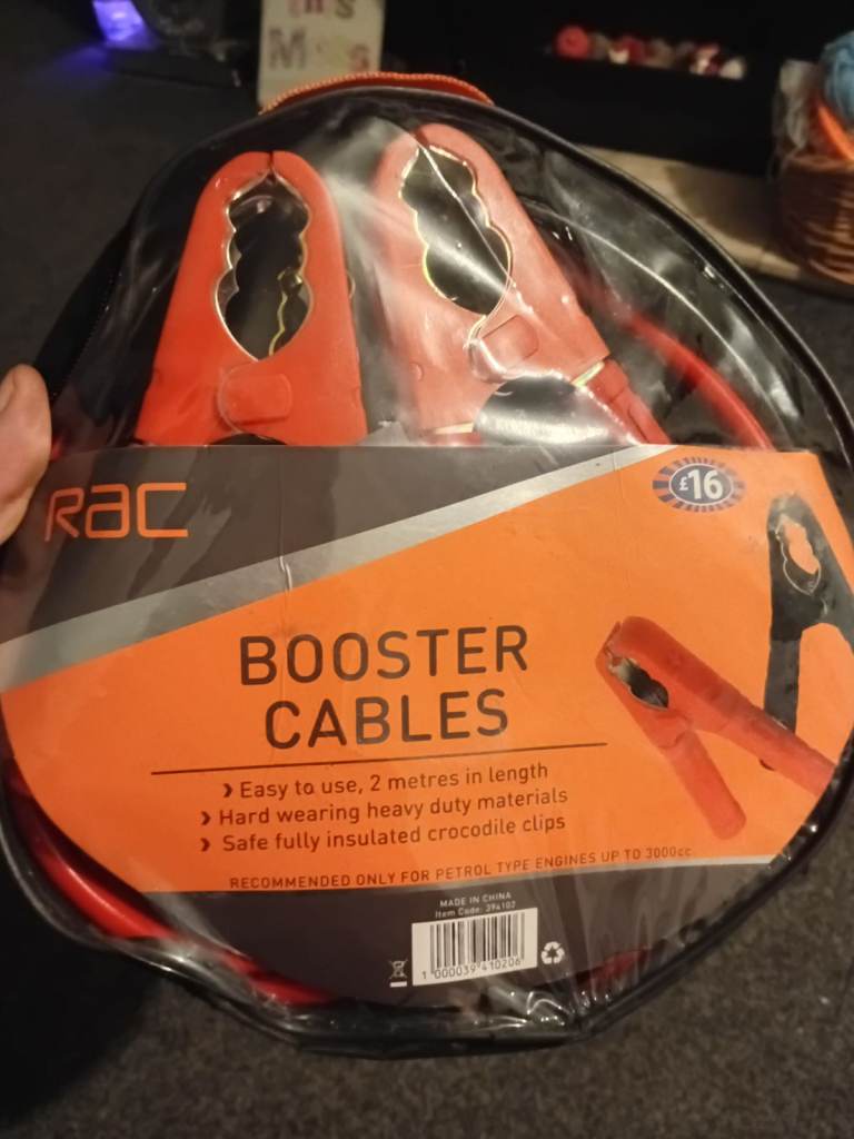 RAC Booster Cables – Brand New, 2 Metres