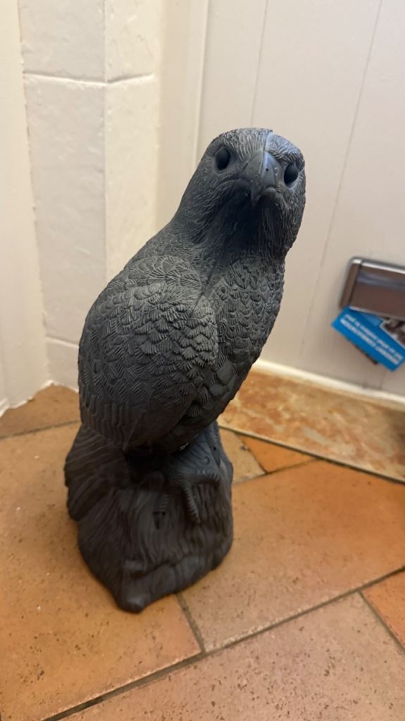 RRP £40 Heavy Bird Ornament for Garden Balcony Natural Enemy Pest Deterrent 