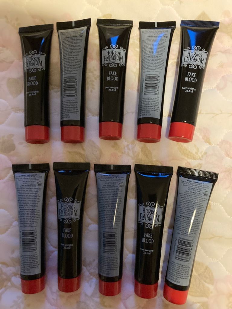 10 tubes of fake blood