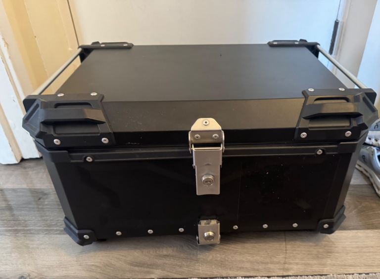 Black Motorcycle Top Box / Storage Case - Good Condition