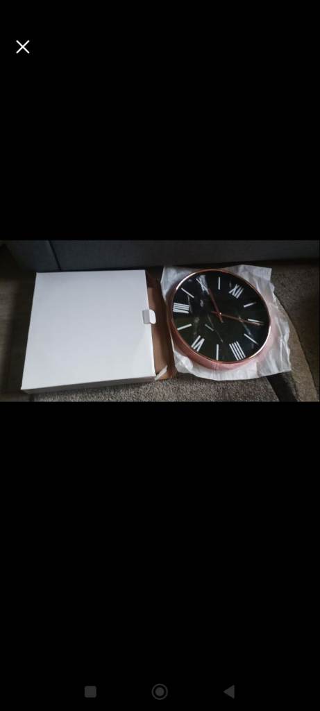 Large Black and Copper Wall Clock - As Good As New