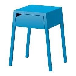 IKEA Selje Bedside Table Blue Metal Side Small