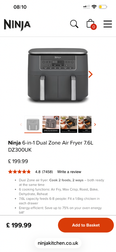 Ninja 6-in-1 drawer dual zone cooker rrp £199.99. Sell £150. Unwanted present. New