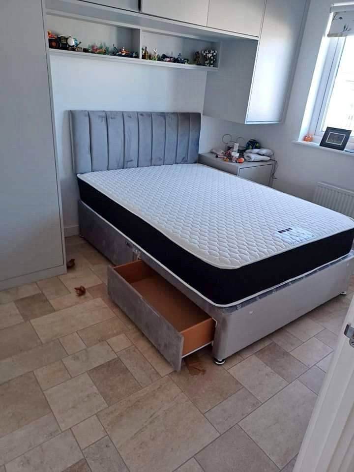EPIC PRICE == Divan 4FT6 Double Bed Base With Mattress & Optional Drawers == SAME DAY DISPATCH