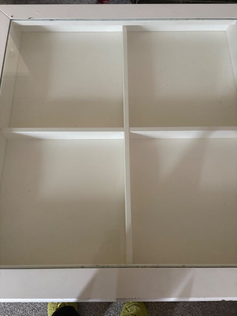 IKEA LIATORP White Coffee Table with Glass Top