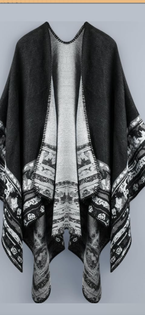 Woman’s brand new poncho scarf 