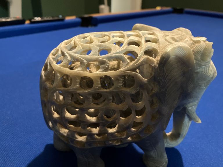 Hand-Carved Stone Elephant Figurine – Good Condition