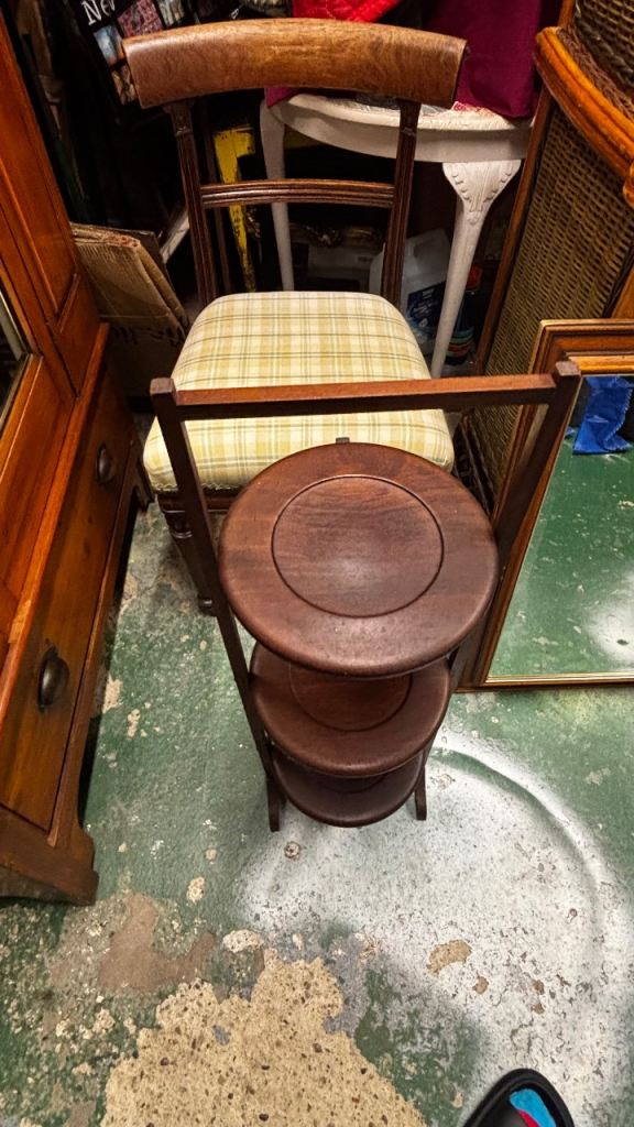 Vintage Wooden Folding Cake Stand – Good Condition