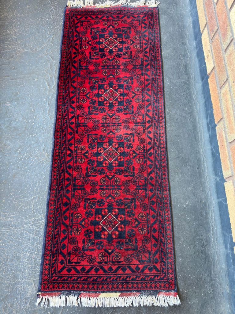 Handmade wool runner 142 cm x 53 cm