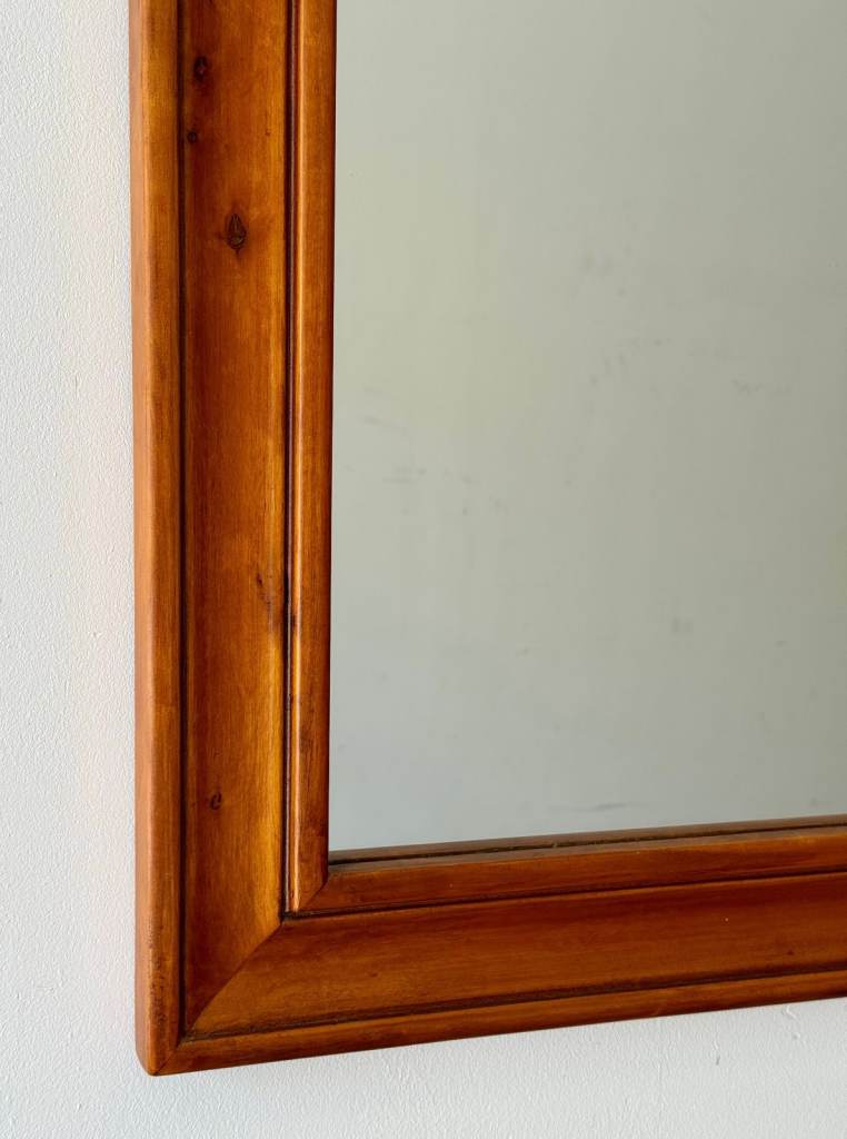 Rectangular Wall Mirror with Wooden Frame
