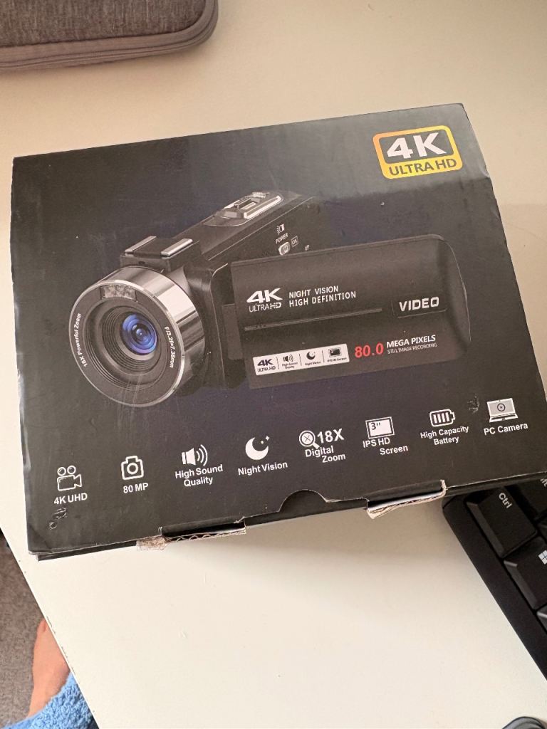 4K Ultra HD Digital Video Camera with 32GB SD Card and Accessories