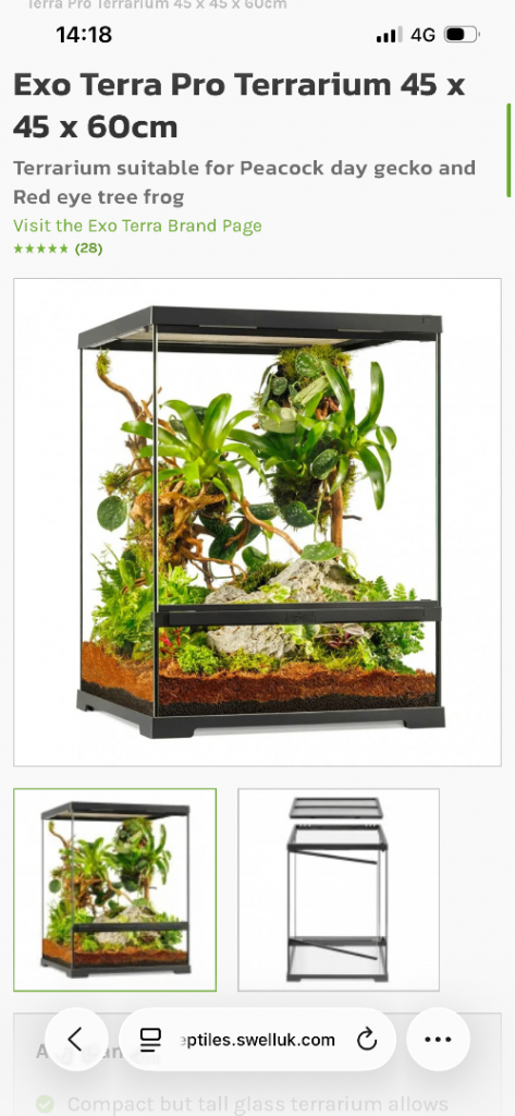 Exoterra brand new 60x45x45 snake lizard gecko dragon frog